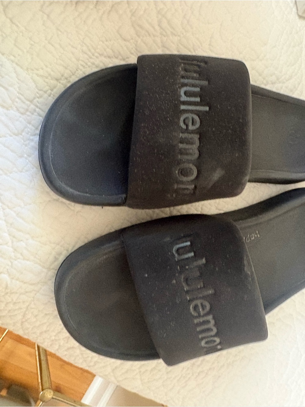 lululemon athletica Black Slip-On Slide Sandals